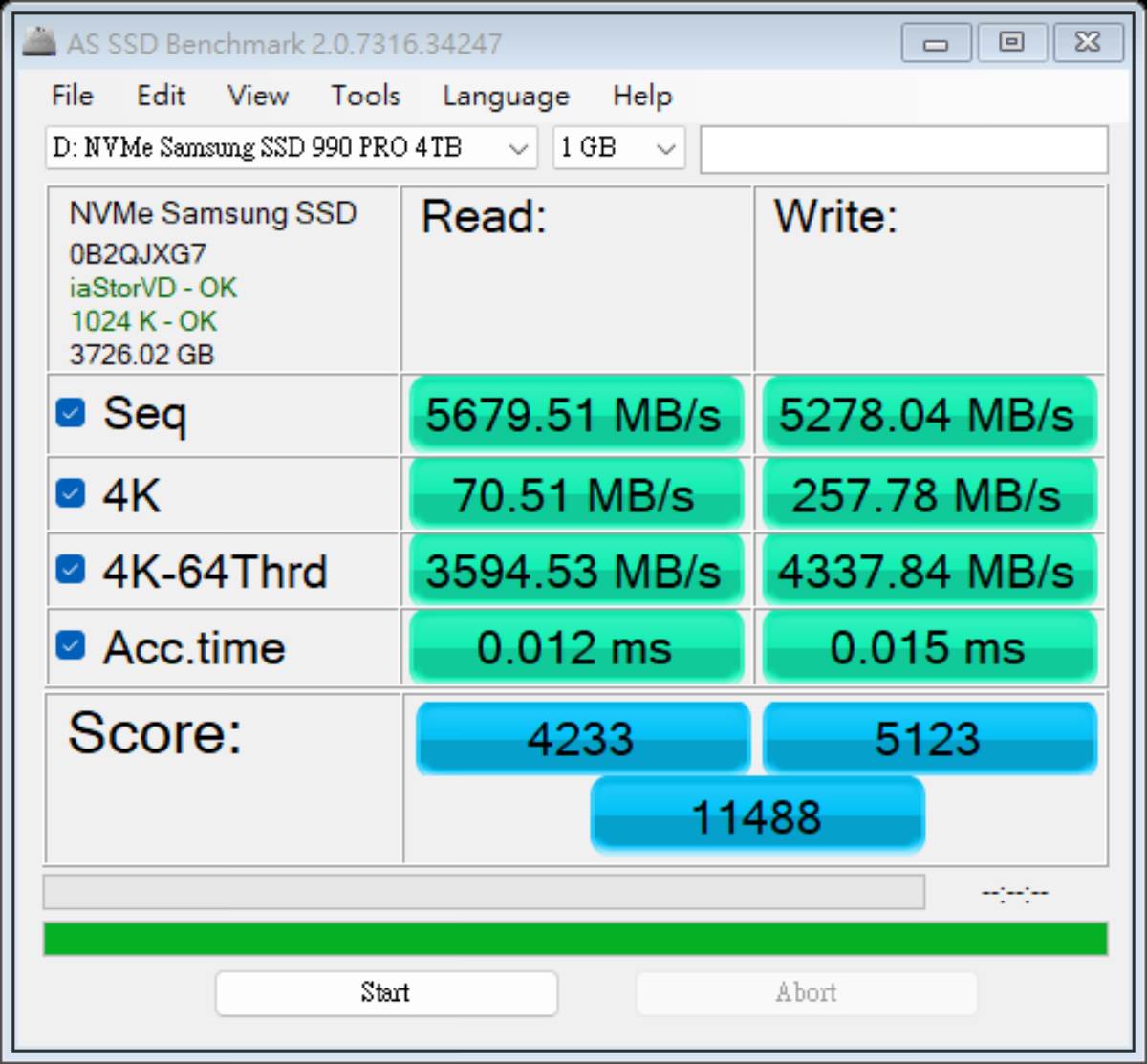 batch as ssd bench NVMe Samsung SSD 2024.3.29 下午 04 25 37
